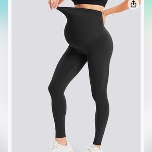 Bonvigor Black Maternity Leggings Over the Belly